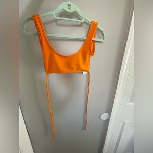 Orange back tie bikini top